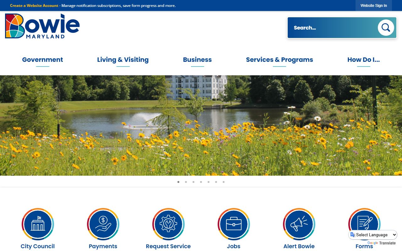 Bowie Police Department building for booking reports