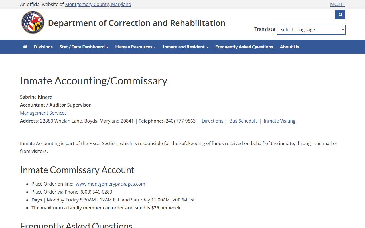 Montgomery County booking reports jail information page on IC Solutions