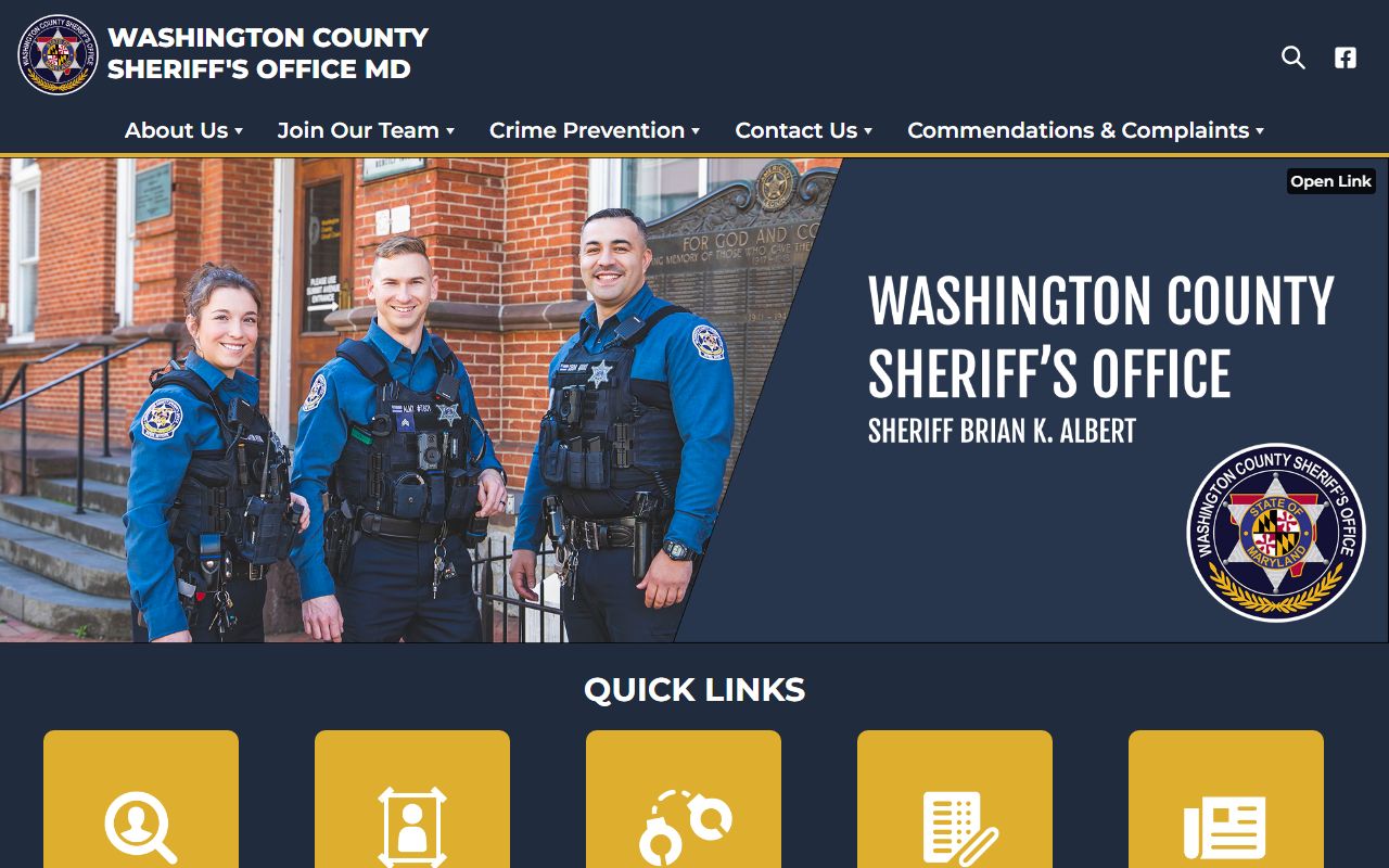 Washington County Sheriff's Office website for booking reports